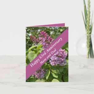 Carte 63e anniversaire Lilac modifiable