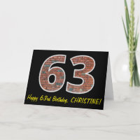 63e anniversaire - Motif de mur de briques "63" av