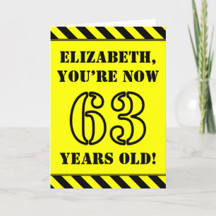 Carte 63e anniversaire : texte de style crayon amusant, 