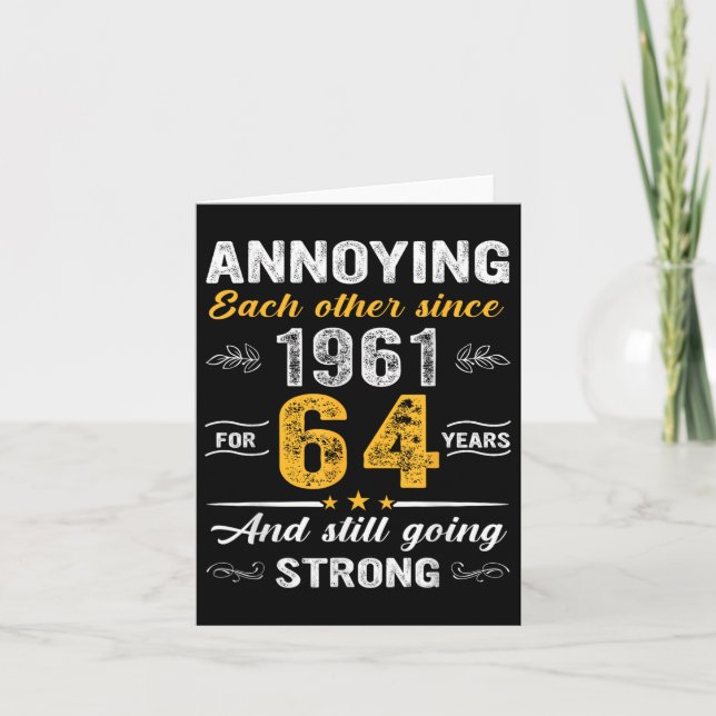 Carte 64 Anniversaire Mariage De 64 Ans Qui S'Ennuie L'U (Devant)