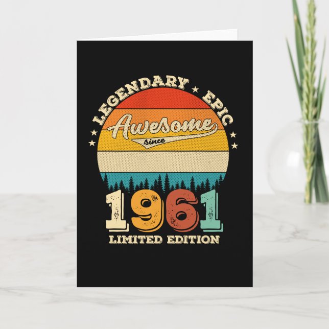 Carte 64 ans Anniversaire 1961 merveilleux 64e anniversa (Devant)