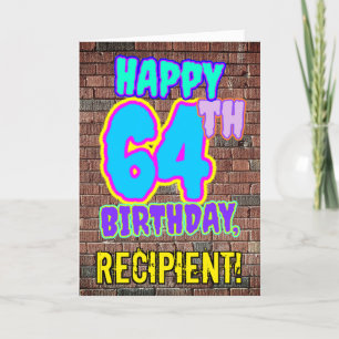 Carte 64e anniversaire - Amusant, Graffiti urbain inspir