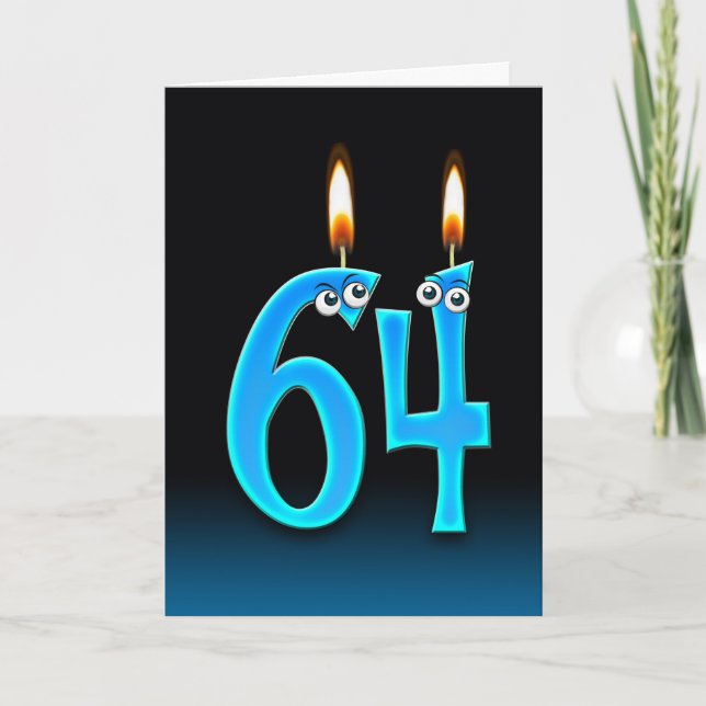 Carte 64e anniversaire bougies (Devant)