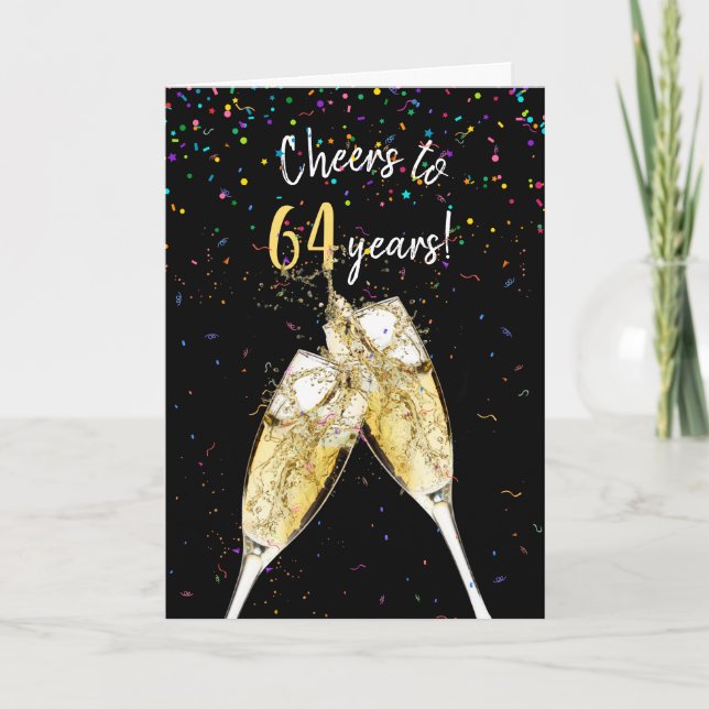 Carte 64e anniversaire du Mariage Toast de Champagne (Devant)