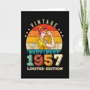Carte 65 ans Femmes Anniversaire 1957 Vintage 65e annive