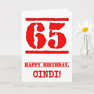 Carte 65e anniversaire : Amusant, Timbre en caoutchouc r