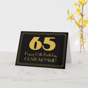 Carte 65e anniversaire : Art Déco Inspiré Look "65" & No