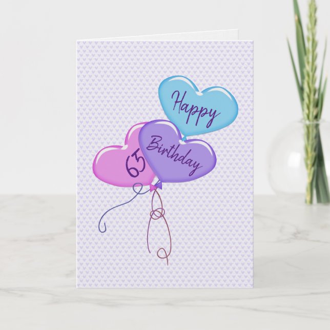 Carte 65e anniversaire Ballons cardiaques sur les coeurs (Devant)