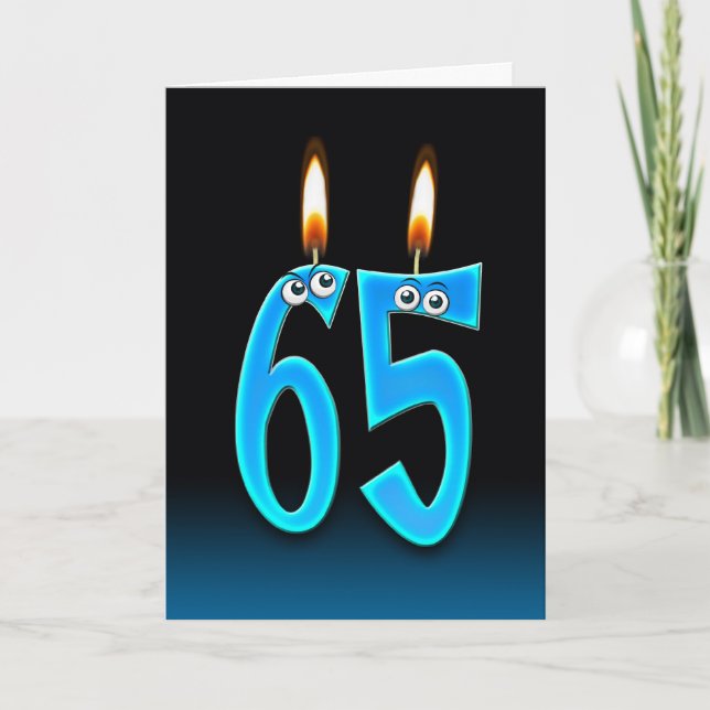 Carte 65e anniversaire bougies (Devant)