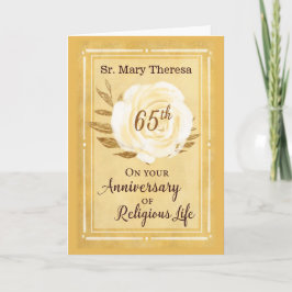 Carte 65e anniversaire de la vie religieuse Nonne Blanch