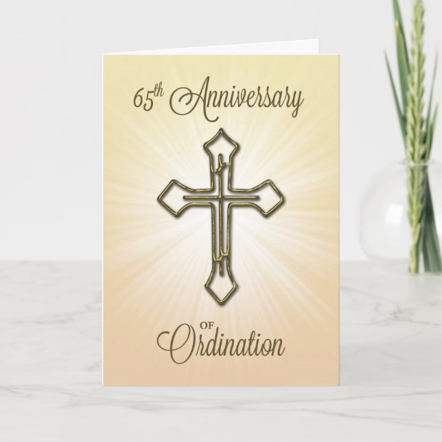 Carte 65e anniversaire de l'ordination, Croix d'or (Devant)