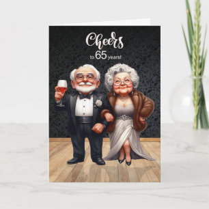 Carte 65e anniversaire de mariage drôle de couple âgé Ch