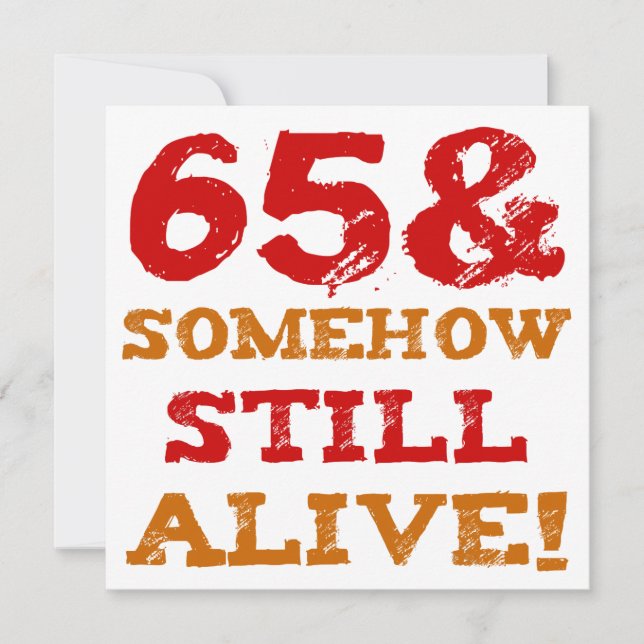 Carte 65e anniversaire Gag cadeau (Devant)