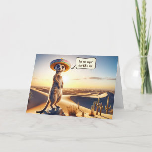Carte 65e anniversaire Meerkat portant un Sombrero