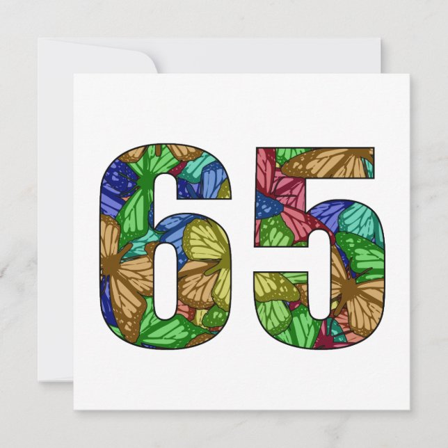 Carte 65e anniversaire papillons (Devant)
