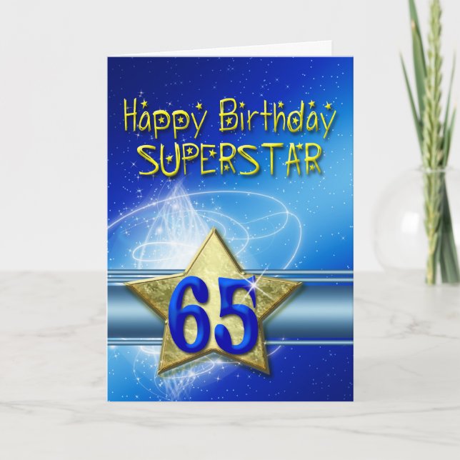 Carte 65e anniversaire pour Superstar (Devant)