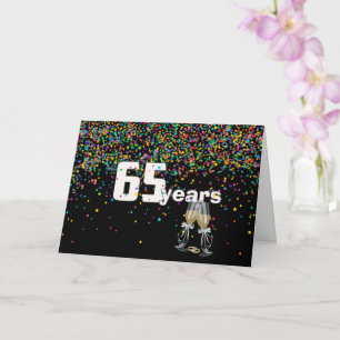 Carte 65e anniversaire toast in confetti