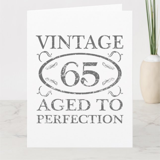 Carte 65e anniversaire Vintage (Devant)