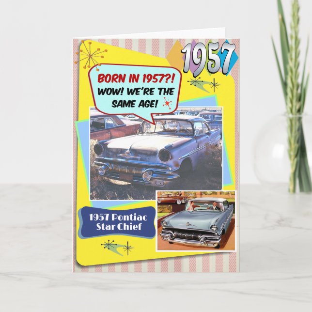Carte 65e anniversaire ! Wow, même âge que ce Pontiac de (Devant)