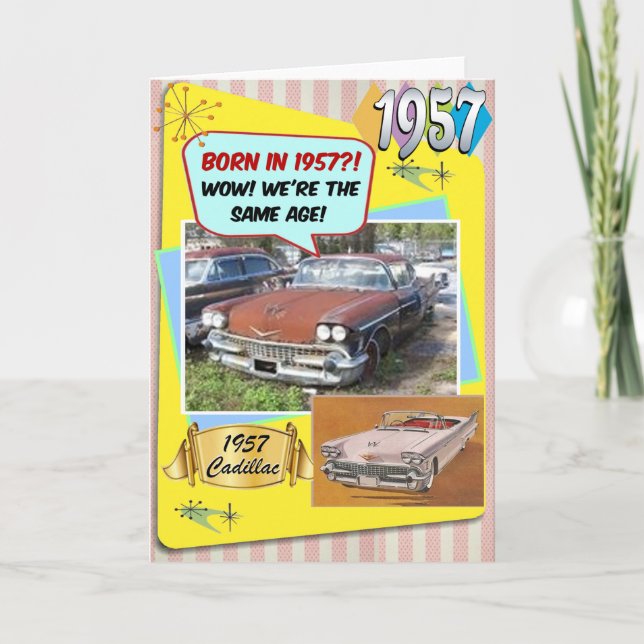 Carte 65e anniversaire ! Wow, même âge que cette Chevy 1 (Devant)