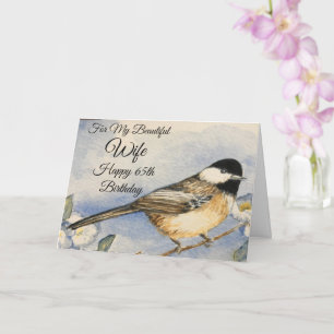 Carte 65e Mon Belle Femme Heureux Chickadee Anniversaire