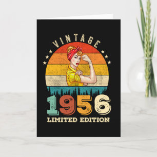Carte 66 ans Femmes Anniversaire 1956 Vintage 66e annive