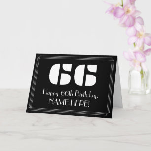 Carte 66e anniversaire : Art Déco Inspiré Look "66" & No