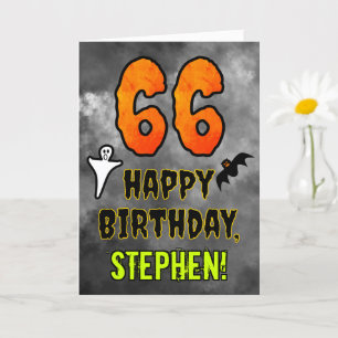 Carte 66e anniversaire : Eerie Halloween Thème + Nom per
