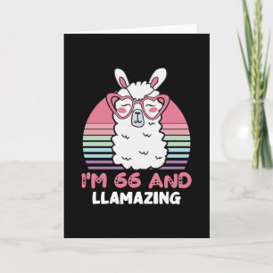 Carte 66e anniversaire Llamazing Llama 66 ans Anniversai