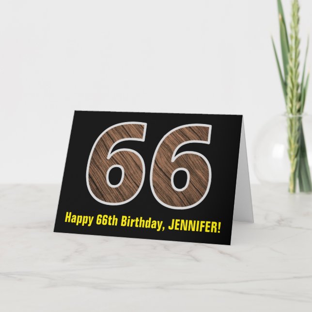 Carte 66e anniversaire : Nom + Faux Motif de grains de b (Devant)