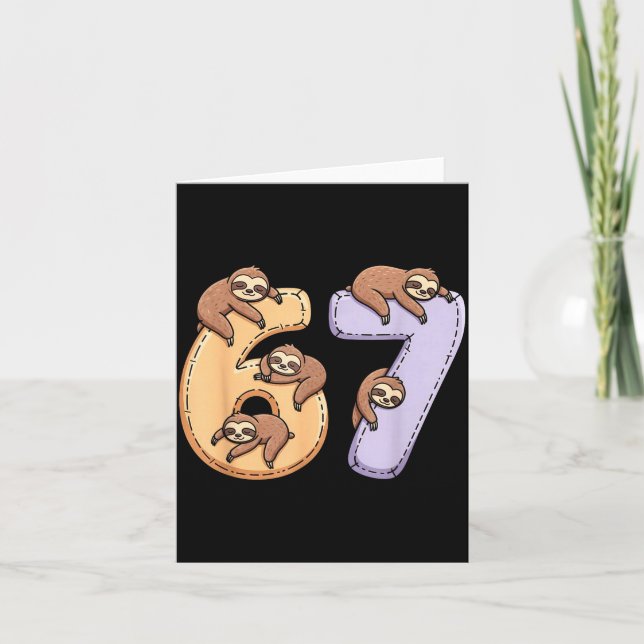 Carte 67 Animals Funny 67 Brainrot Youth Kids Sloth 67  (Devant)
