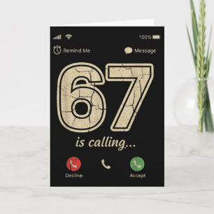 Carte 67 Appelle Drôle Gen Z Argot Meme Écran de Télépho