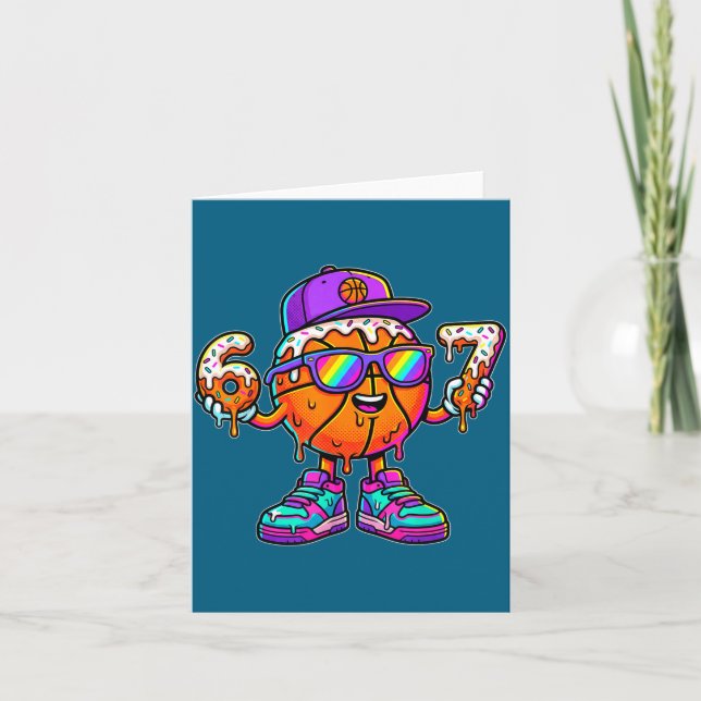 Carte 67 Basketball Drip Six Seven Funny Meme Gen Alpha  (Devant)