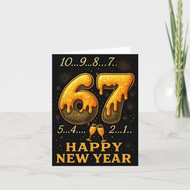 Carte 67 Bonne Année Six Sept Décompte Drôle 2026 B (Devant)