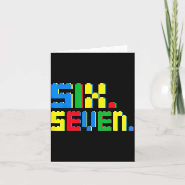 Carte 67 Building Blocks For Kids Boys Six Seven Funny 6 (Devant)