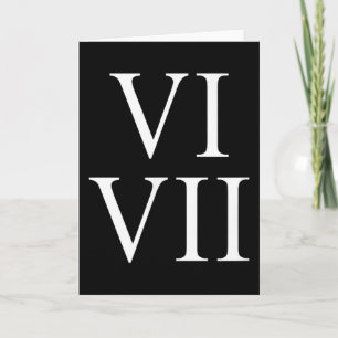 Carte 67 chiffres romains Vi Vii Drôle Six Sept Mème Mat