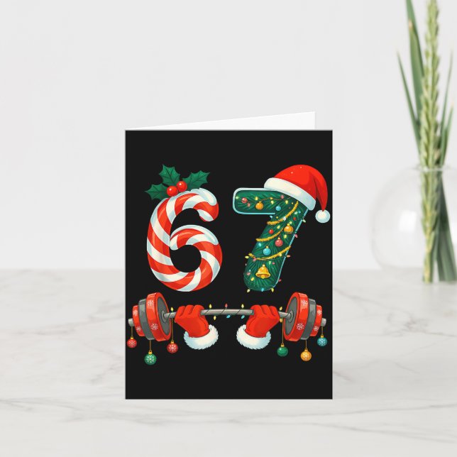 Carte 67 Christmas 6 7 Meme Gym Workout Fitness Men Wome (Devant)