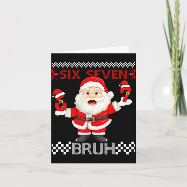 Carte 67 Christmas 6 7 Six Seven Bruh Xmas Santa Sweater (Devant)