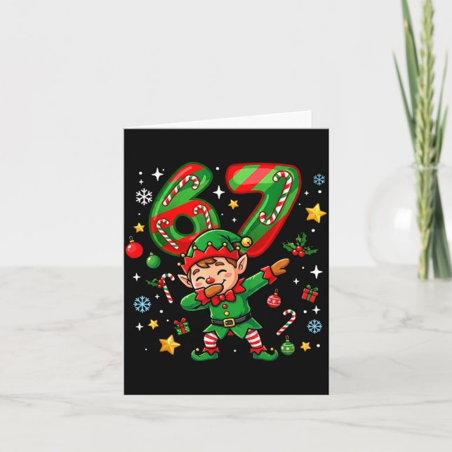 Carte 67 Christmas Funny 67 Meme Youth Kids Elf 67  (Devant)