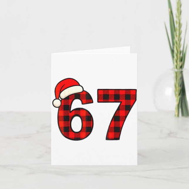 Carte 67 Christmas Funny Six Seven Meme Brainrot Plaid S (Devant)