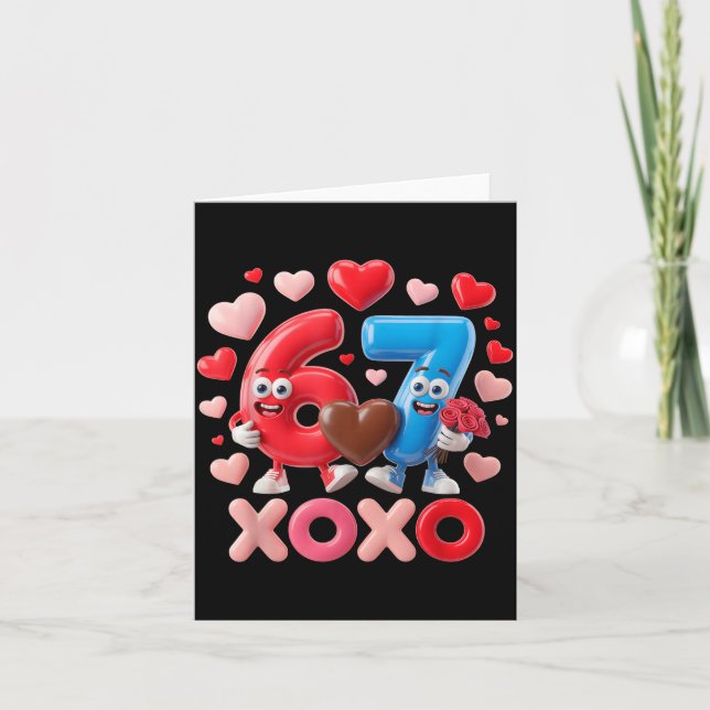 Carte 67 Cute Six Seven Gen Meme Couple Anniversary Vale (Devant)