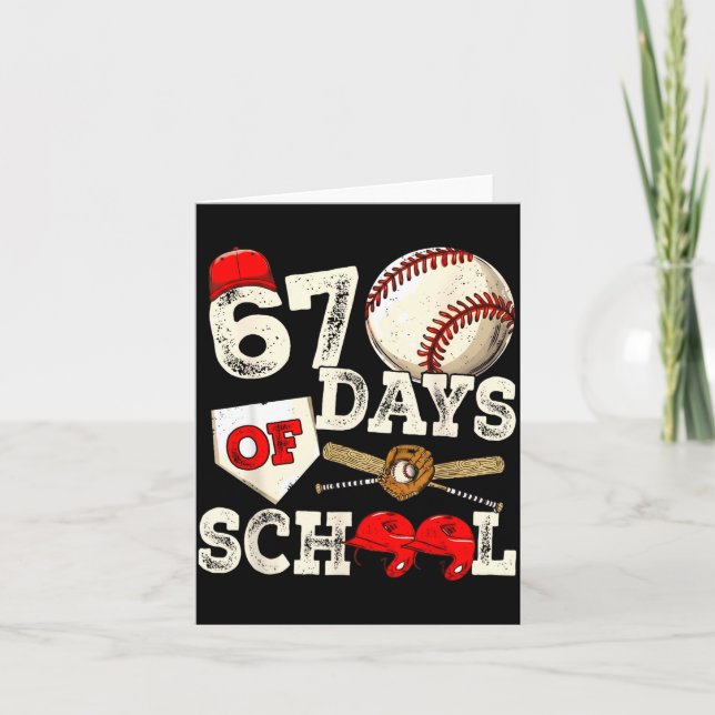 Carte 67 Days Of School 67th Day Funny Baseball Meme Men (Devant)