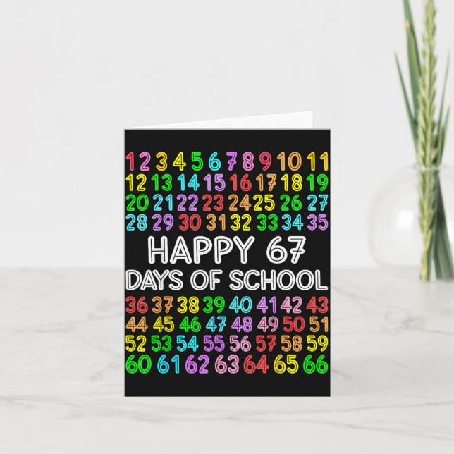 Carte 67 Days Of School Teacher Kids Boy 67 Math Numbers (Devant)
