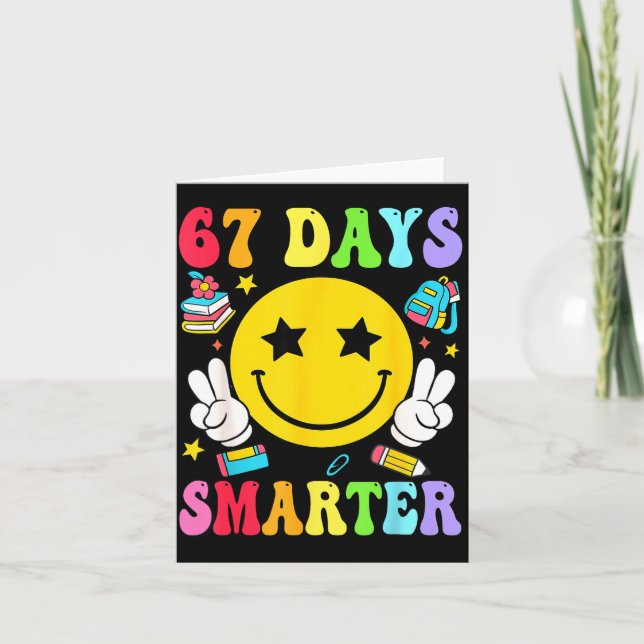 Carte 67 Days Smarter 67 Days Of School Teacher Student  (Devant)