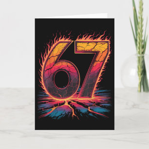Carte 67 Flamme Numéro Six Sept Mème 67 Enfant 