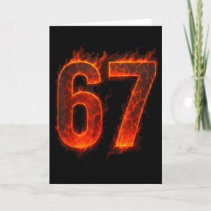 Carte 67 Flamme Numéro Six Sept Mème 67 Enfant _1 