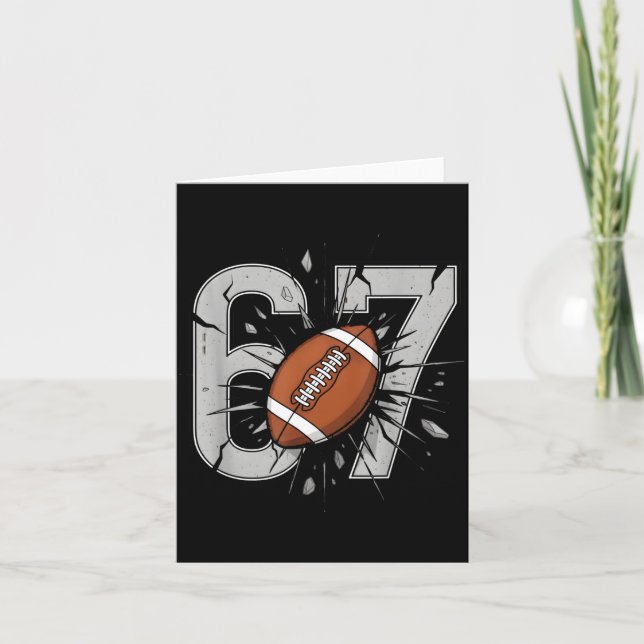Carte 67 Football Six Seven 6 7 Meme Playful Fball Fans  (Devant)