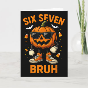 Carte 67 Halloween Drôle Six Sept Mème Brainrot Citrouil