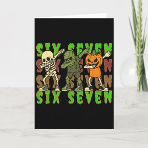 Carte 67 Halloween Meme Six Seven Dabbing Skeleton Zombi