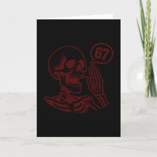 Carte 67 Halloween Squelette Six Sept Mème Brainrot Drôl
